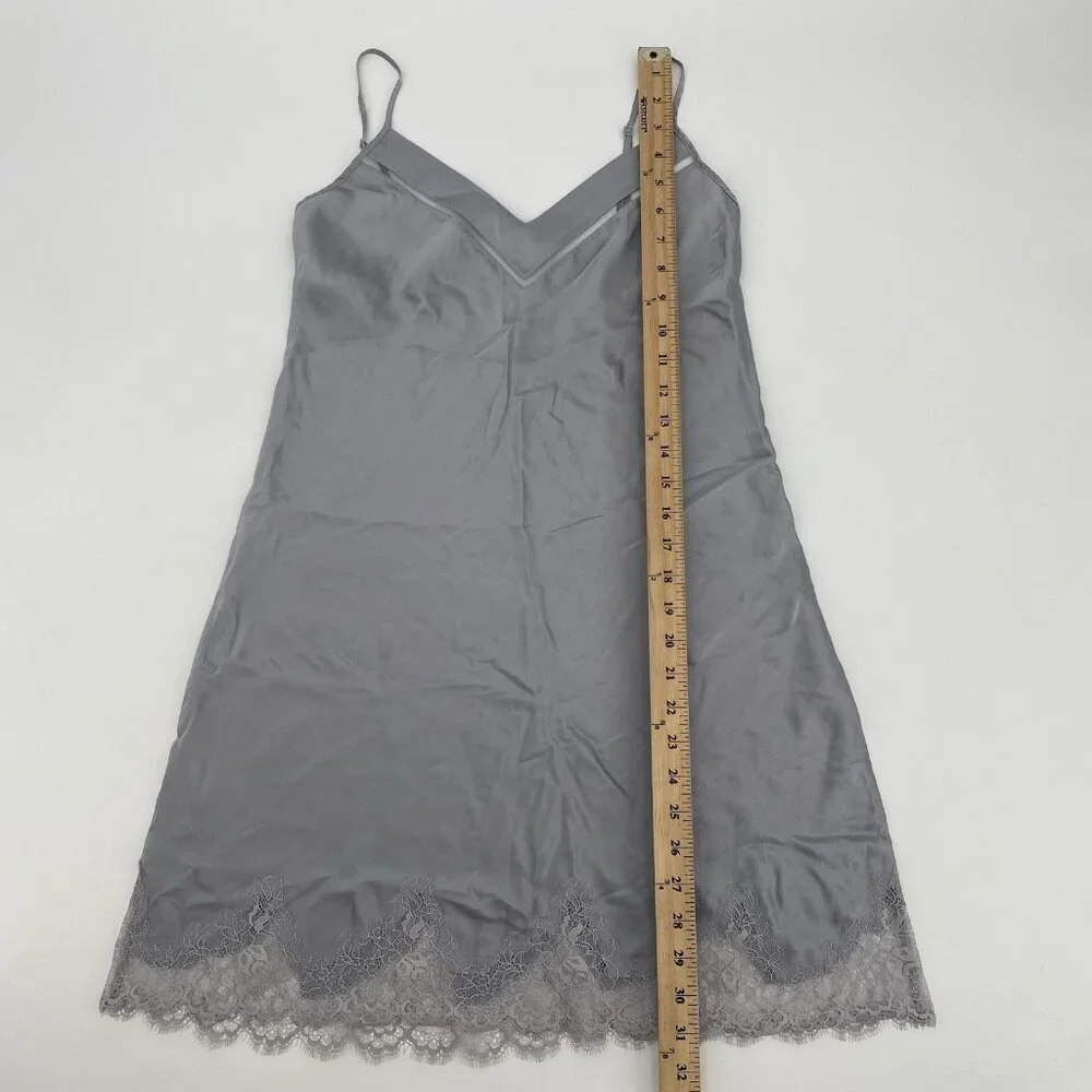 Simone Perele Size 2 Nocturne Sleep Dress Chemise Silk Blend Gray